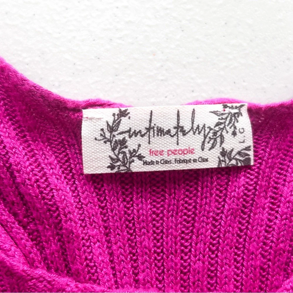 Free People Switch It Up Camisole Sweater Tank Top Hot Pink / Magenta Large - Picture 3 of 7